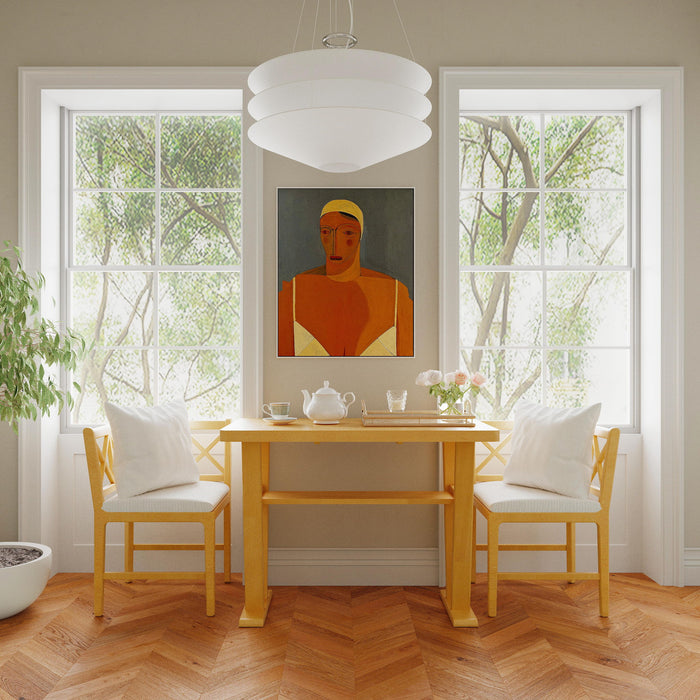 Farmhouse Modern Dining Corner Chairs (Set of 2) With Handwoven Rattan Backrests And Solid Wood Legs - Natural / White