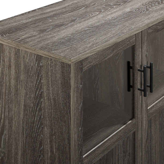Modern Grooved Door Accent Cabinet