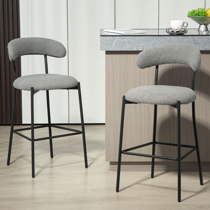 Counter Height Bar Stools With Powder Coating Base And Footrest