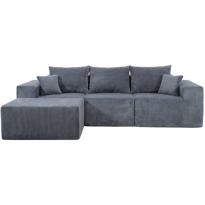 Modular Sectional Sofa, Convertible Couch With Chaise Corduroy