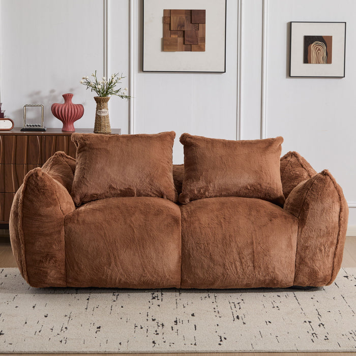 Giant Bean Bag Couch, Ultra Soft Fluffy Loveseat For Living Room