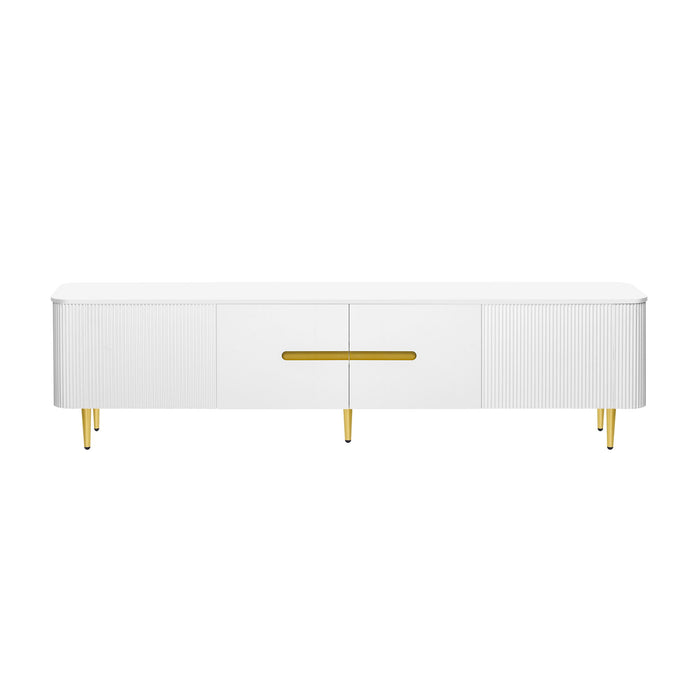 Minimalist TV Stand For TVs Up To 85", Modern Entertainment Center Media Console With 4 Spacious Cabinets For Living Room
