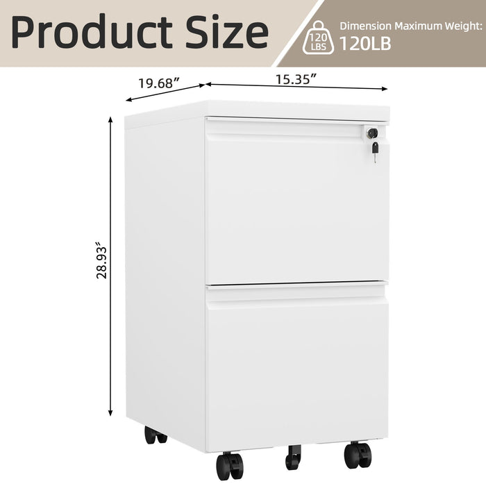 Office Storage Cabinet With 2 Drawers And Lock