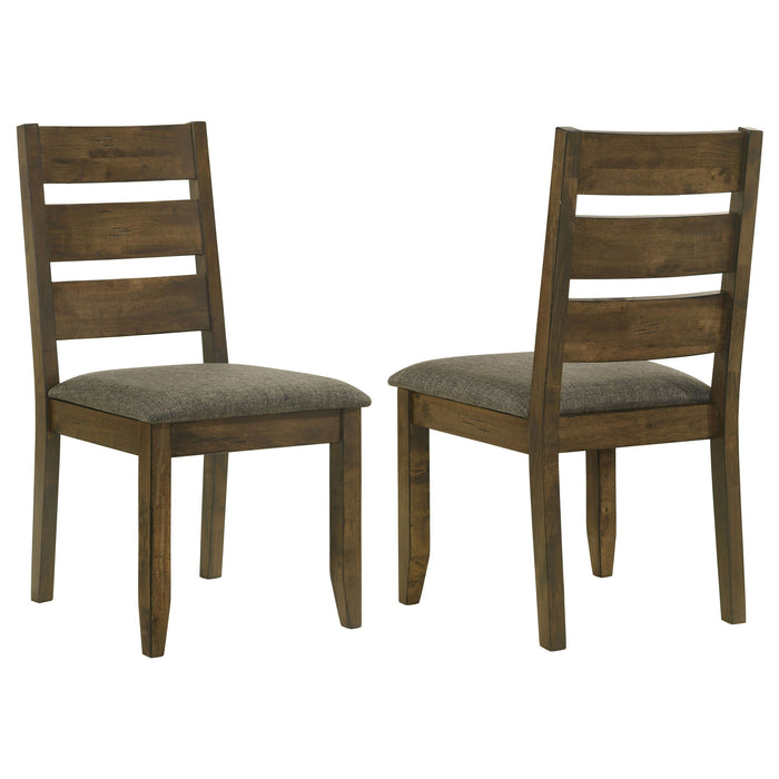 Dining Chair With Ladder Back Design (Set of 2) - Brown