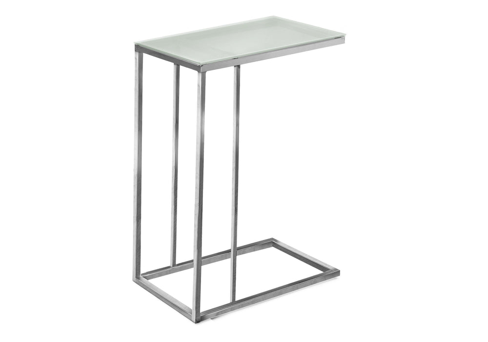 Accent Table, C - Shaped, Tempered Glass, Stylish Design Contemporary & Modern