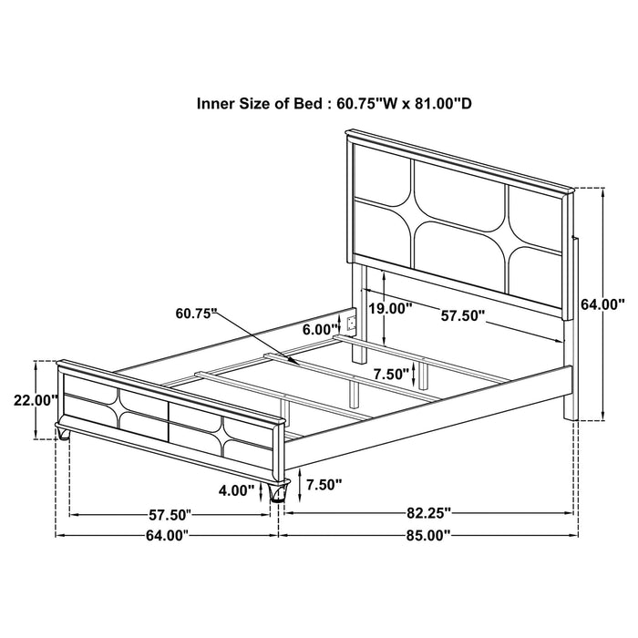 Gwendolyn - Queen Panel Bed With LED Headboard - White