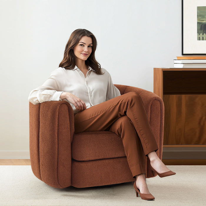 Swivel Accent Chair Wide Upholstered For Living Room