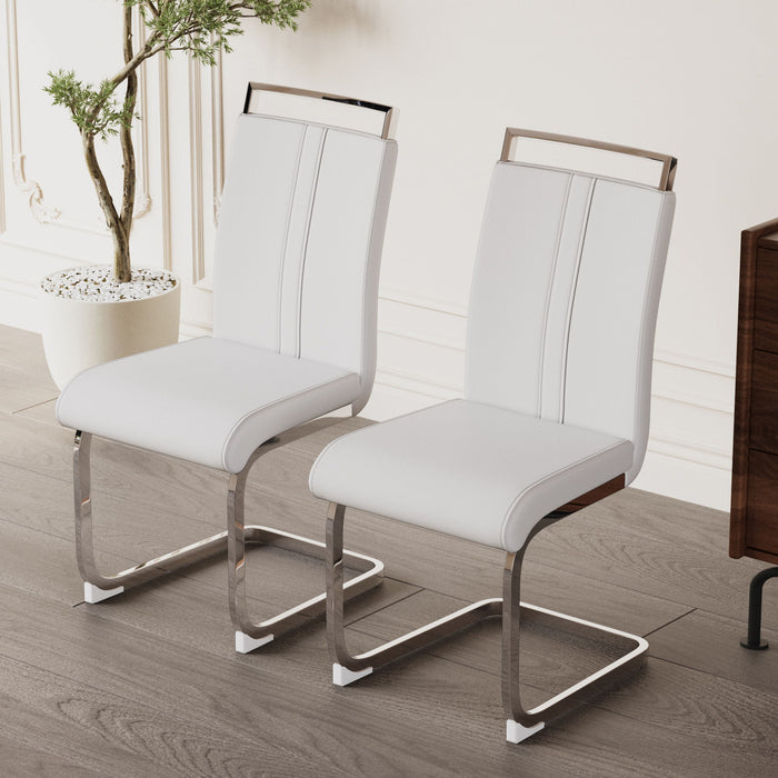 Modern Dining Chairs With Padded Seat, High Back