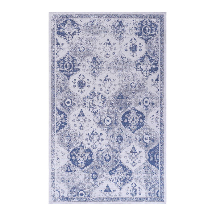 Maval - 6' X 9' Washable Area Rug - Blue