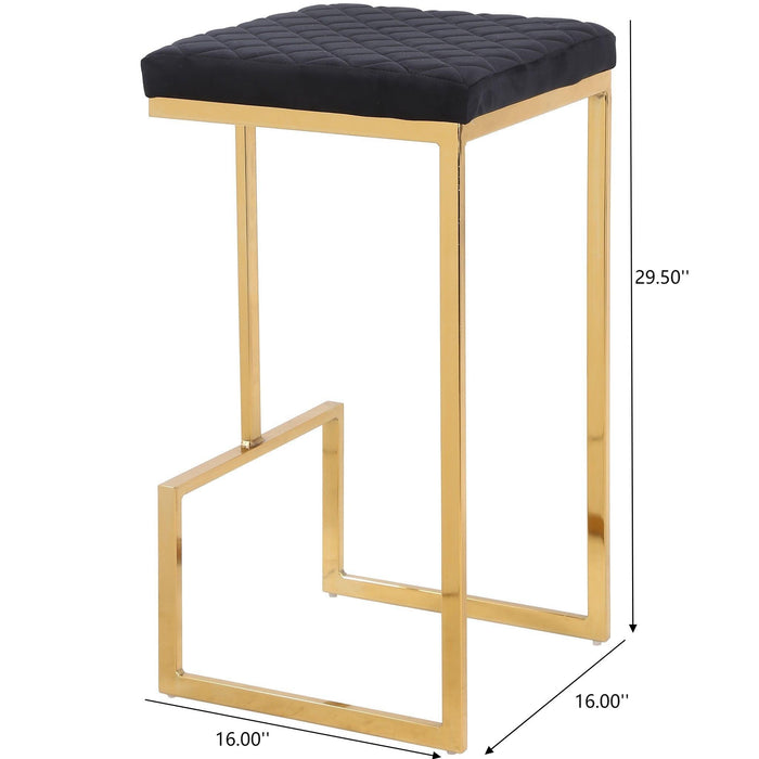 Joel - Mid-Century Modern Luxury Upholstered Stool - Black / Gold
