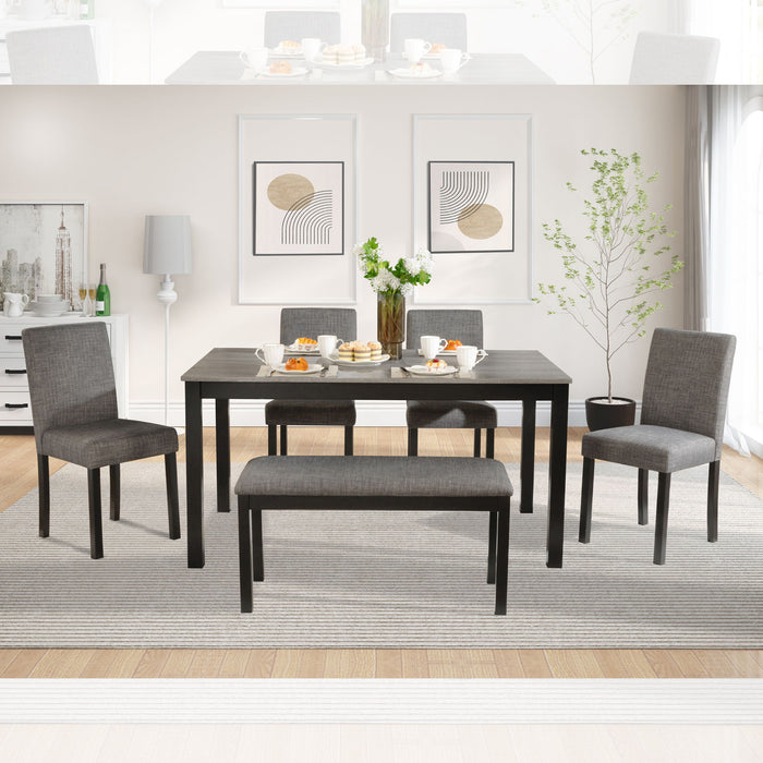 Modern Dining Table Set With Upholstered Chairs For Dining Room