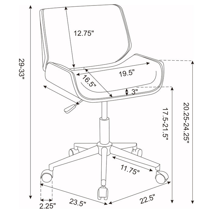 Ecru Swivel Office Chair Adjustable Height - Beige