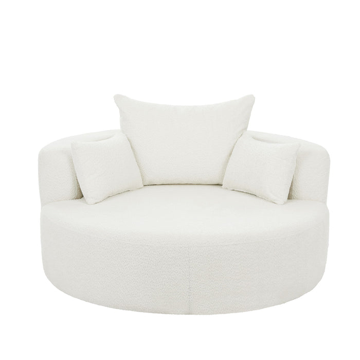 360° Swivel Chair Accent Barrel Chair With Removable Pillows