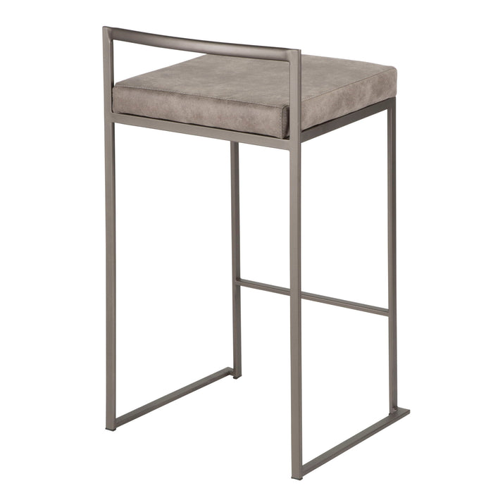 Fuji - Contemporary Stackable Counter Stool (Set of 2) - Antique / Stone