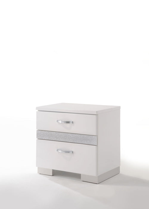 Naima II - High Gloss Nightstand - White