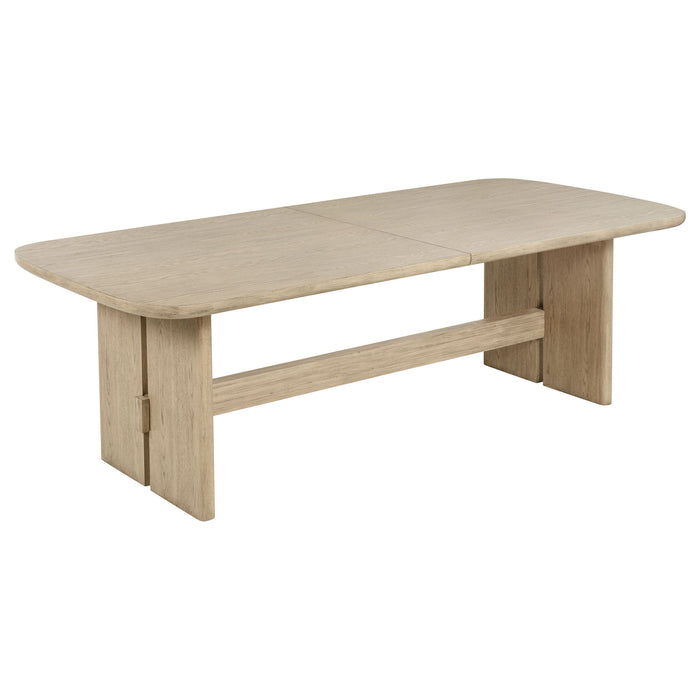 7 Piece Rectangular Dining Table Set With Chair - Oak