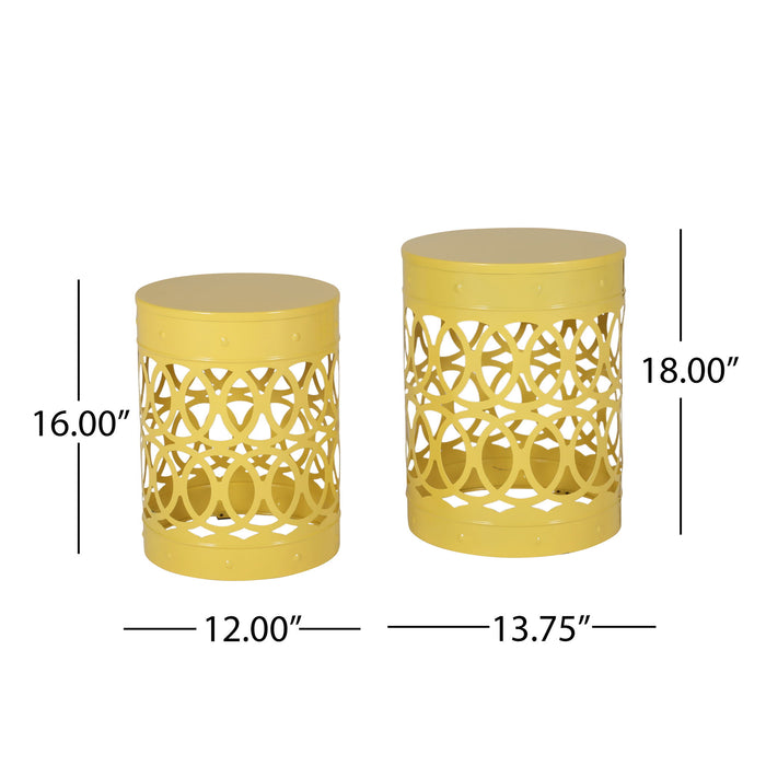 Outdoor Metal S/2 End Table