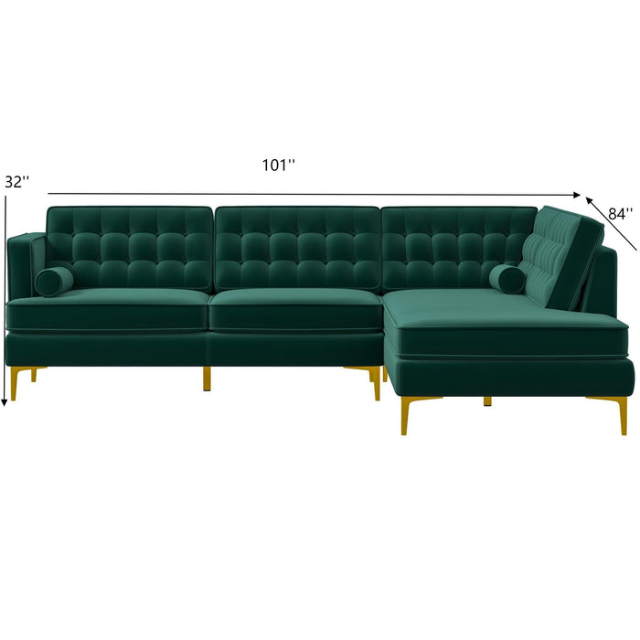 Brooke - Velvet Sectional Sofa