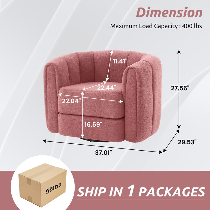 Swivel Accent Chair Wide Upholstered For Living Room