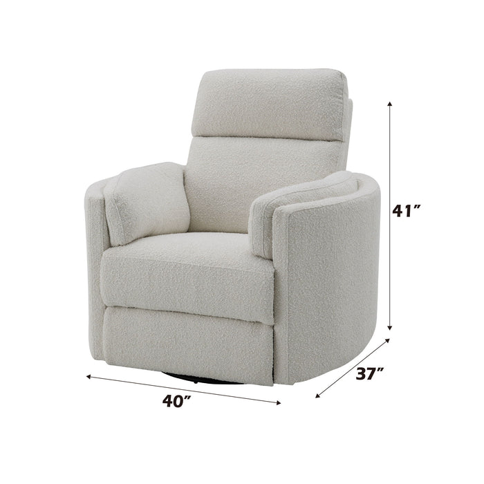 Sagen - Chenille Glider Recliner With Swivel