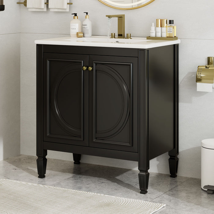 Bathroom Vanity With Sink With 2 Doors And Adjustable Shelf