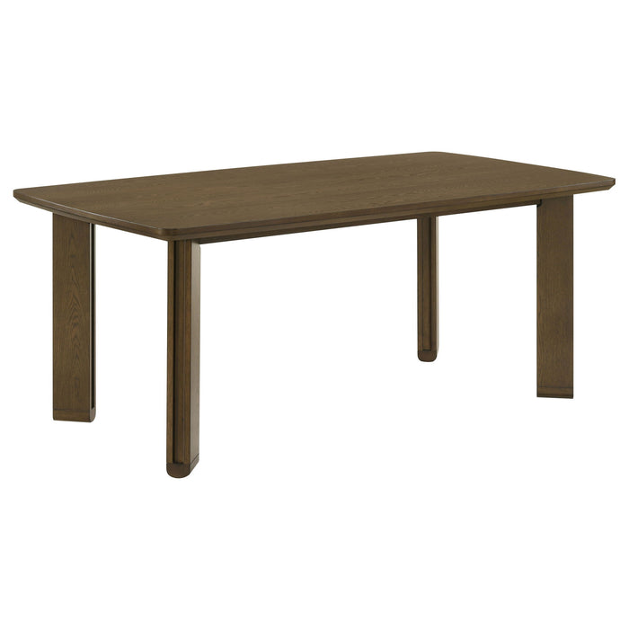 Crispin - 7 Piece Rectangular Dining Table Set With Upholstered Chairs - Brown