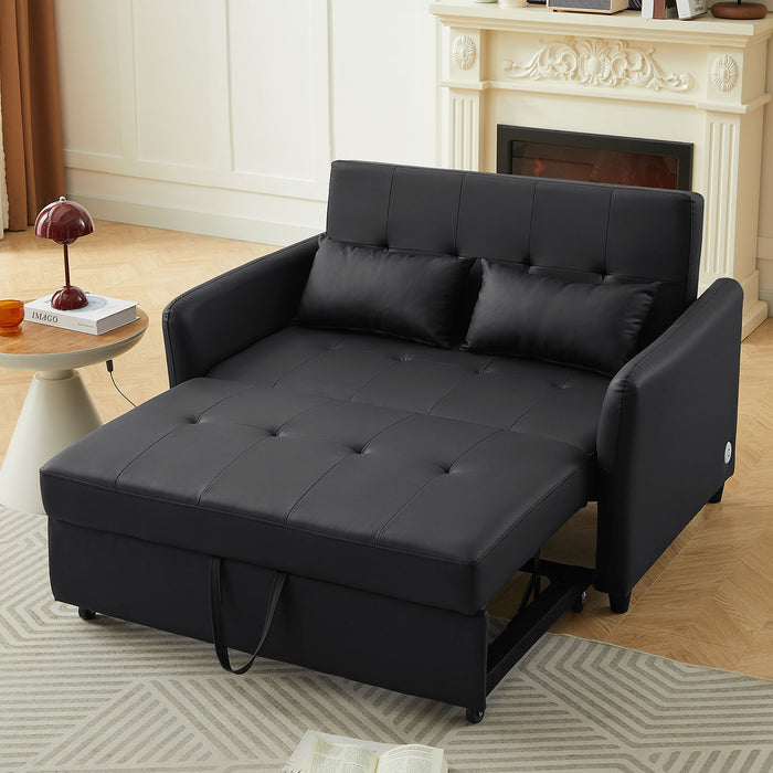 Convertible Sleeper Bed, Adjustable Oversized Armchair With 3 USB Ports