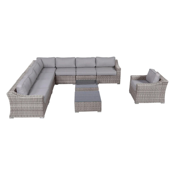 Outdoor Wicker Conversation Set With Cushions, All Weather