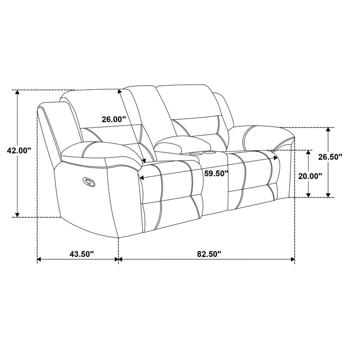 Sebring - Upholstered Manual Reclining Loveseat With Center Storage Console - Gray