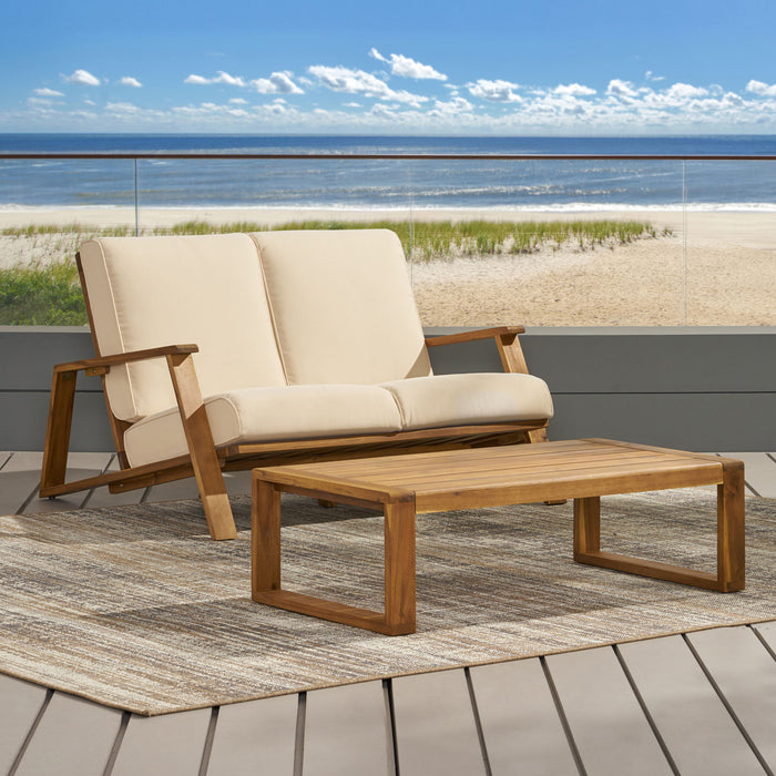 Paloma - Contemporary Loveseat And Coffee Table Set With Weather Resistant Cushions
