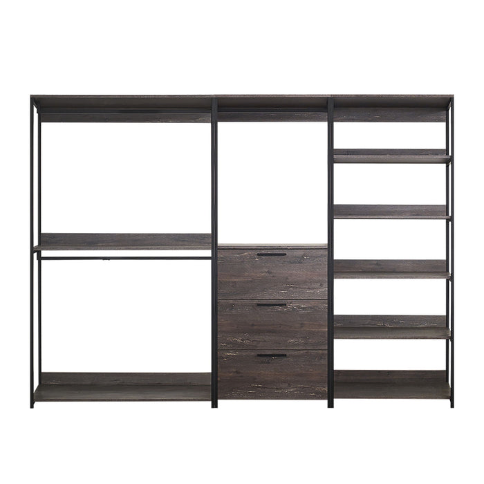 Monica - Walk-In Closet System With Spacious Storage - Gray
