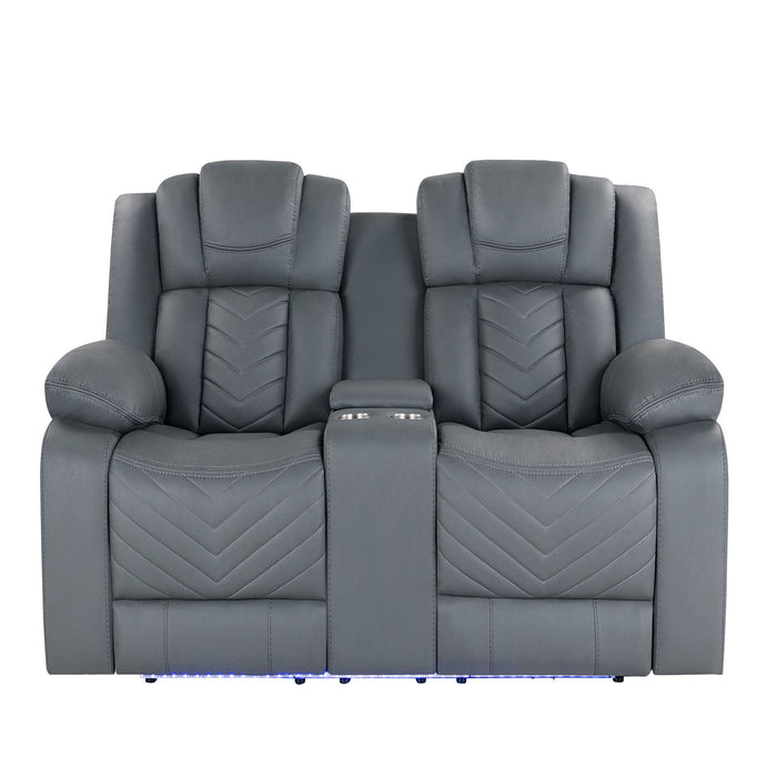 Raize - Power Living Room Set With Storage Console And Cup Holders