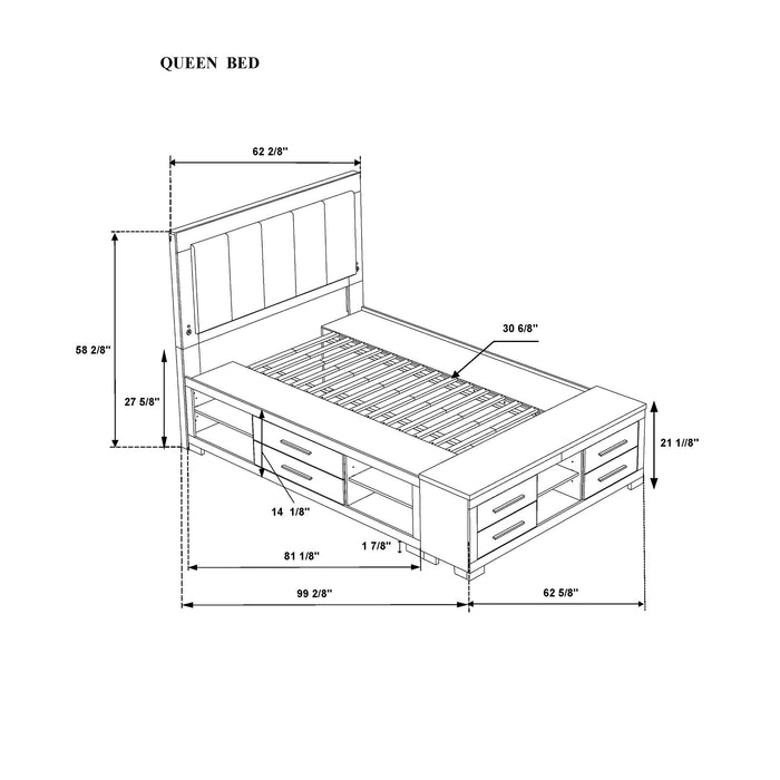 Emilia - Bed With Storage And LED Lighting