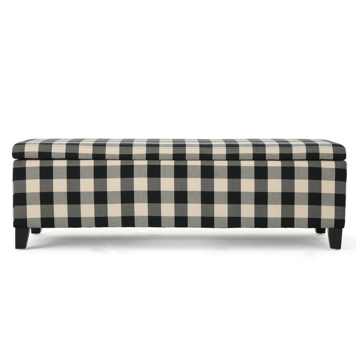 Contemporary Storage Ottoman With Seating And Storage - Black