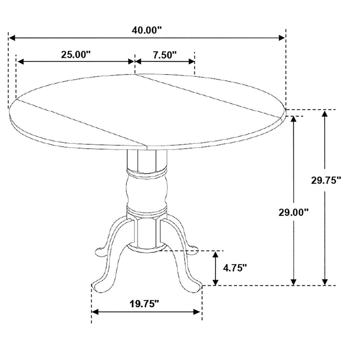 Round Dining Table With Drop Leaf Pedestal Base, Expandable Top - Natural
