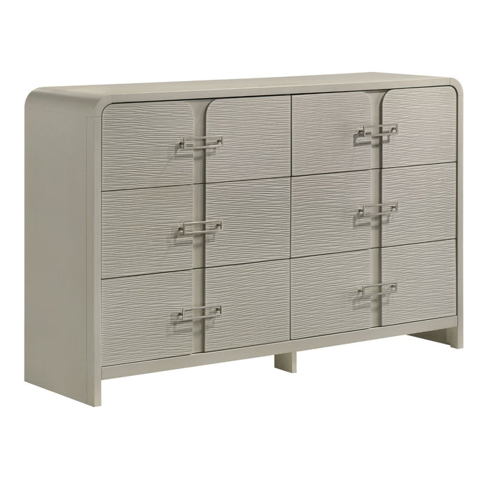 Aria - 6 Drawer Dresser - Beige Budget Furniture Aria - 6 Drawer Dresser - Beige Budget Furniture