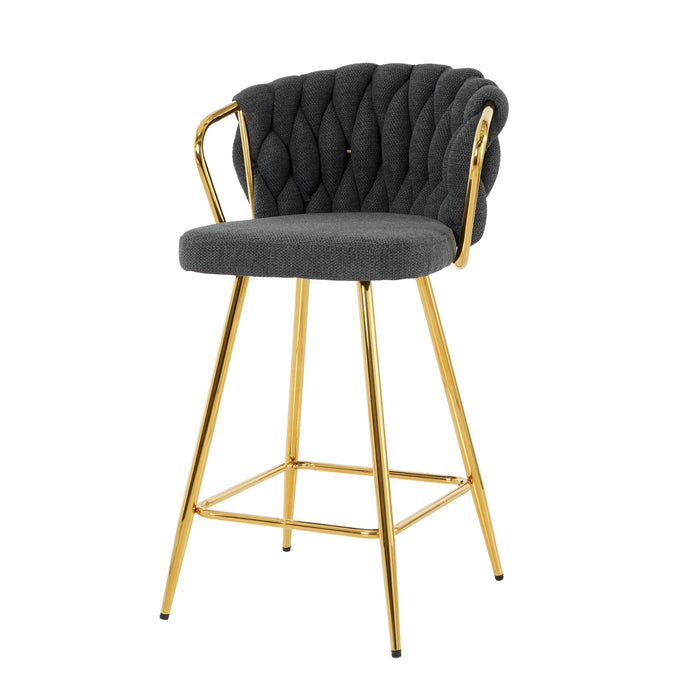 Modern Design High Stool With Plated Legs (Set of 2)