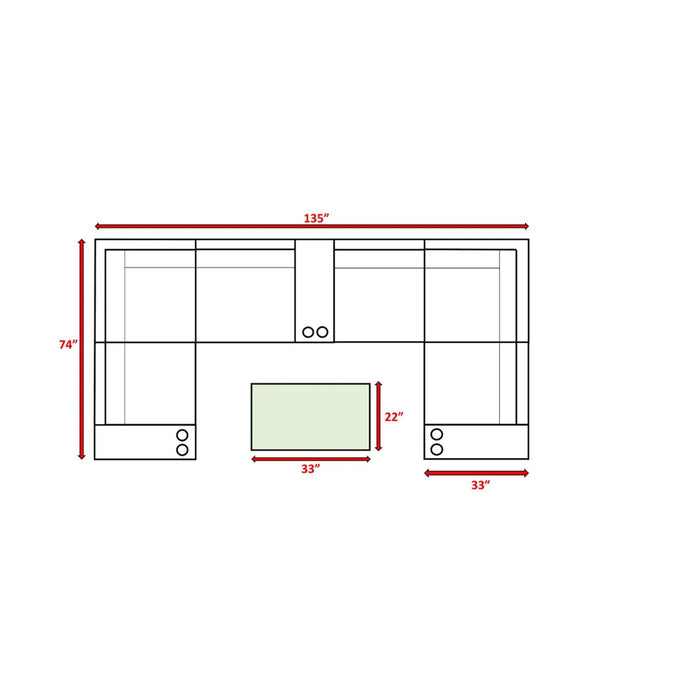 Outdoor Wicker Sectional With Weather Resistant Cushions And Table