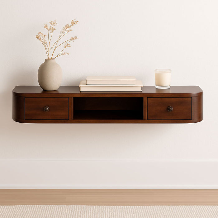 Lunar - 2 Drawer Floating Console - Chestnut