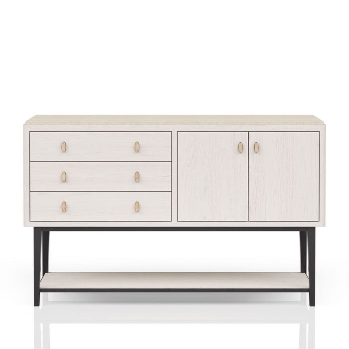 Server With Metal Base - White