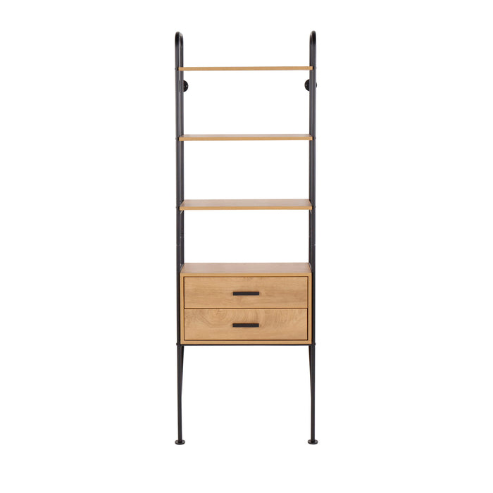 Lean - Industrial Bookcase - Black / Brown