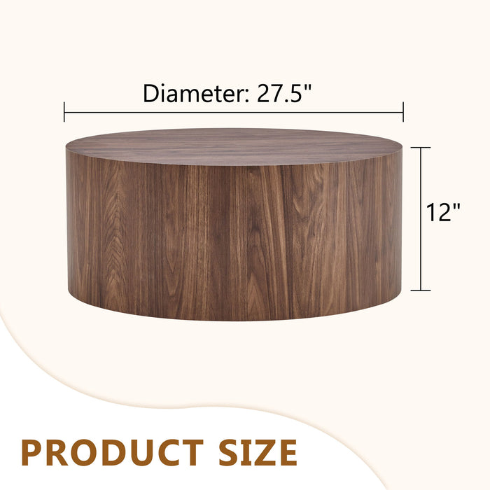 Cylindrical Coffee Table With Material For Living Room
