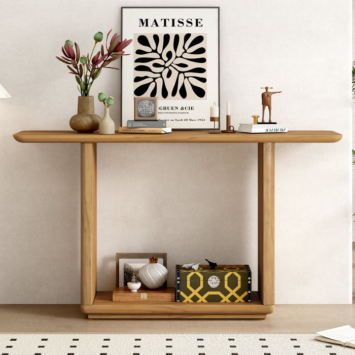 Console Table With Curved Corners And U Base Design