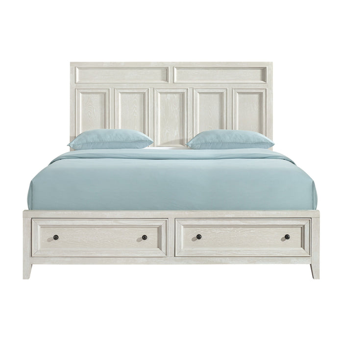 Storage Bed With Panel Headboard And Spacious Footboard Drawers