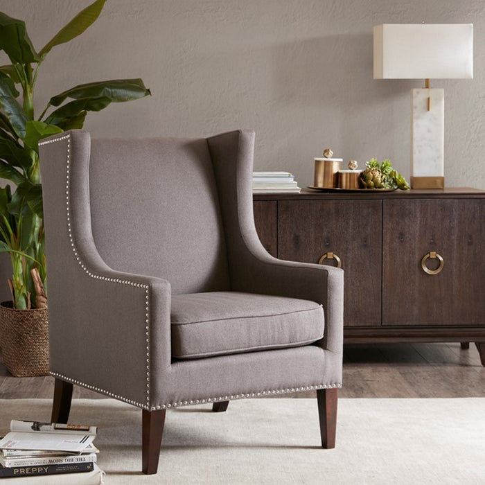 Barton - Wing Chair With Nail Head Accents