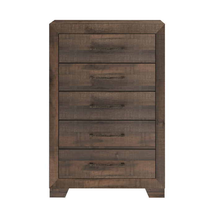5 Drawer Chest With Casual Style - Brown