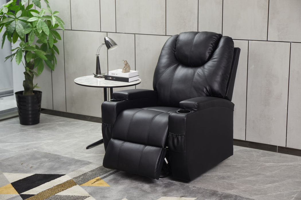 Modern Recliner Chair With Cup Holders, Remote Control
