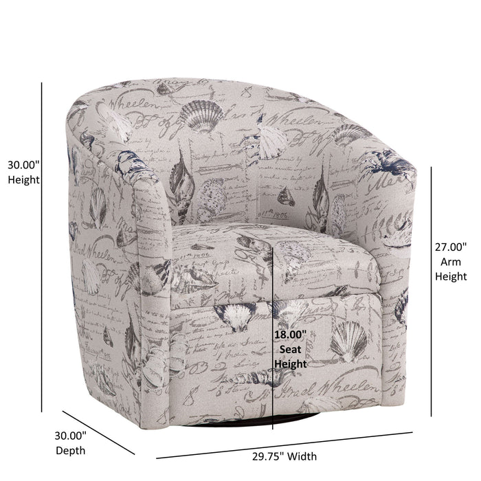 Boardwalk - Swivel Accent Chair Polyester Fabric - Gray