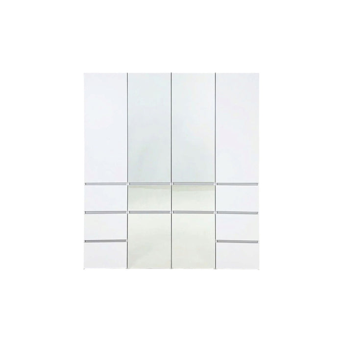 Elise - Modular Closet System With Mirror And Customizable Storage - White