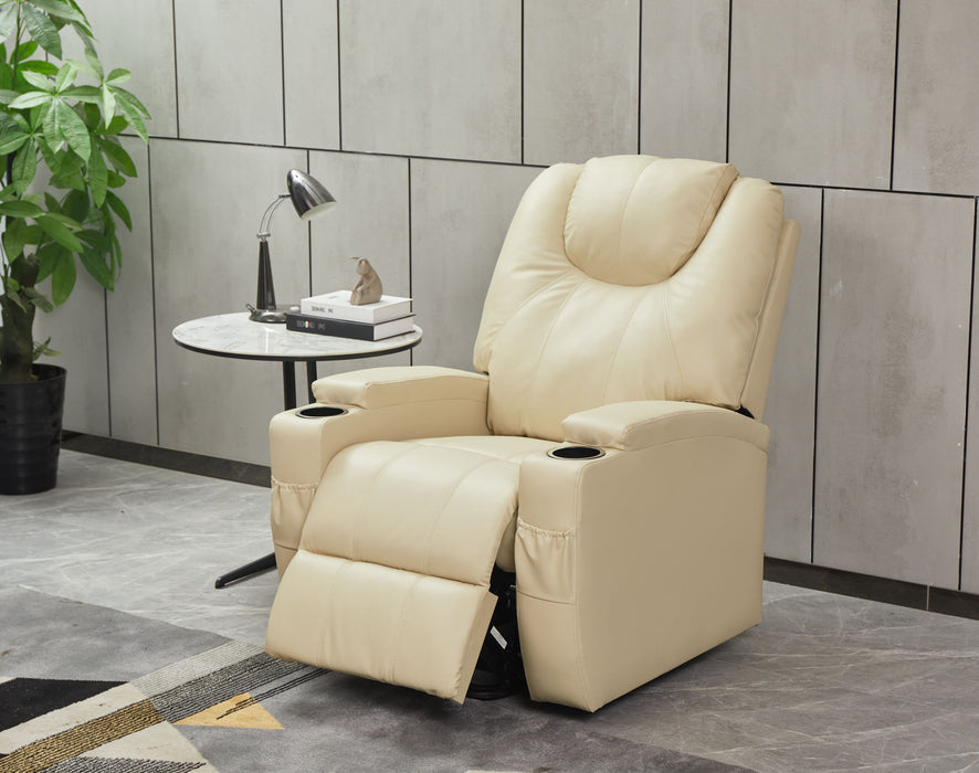 Modern Recliner Chair With Cup Holders, Remote Control